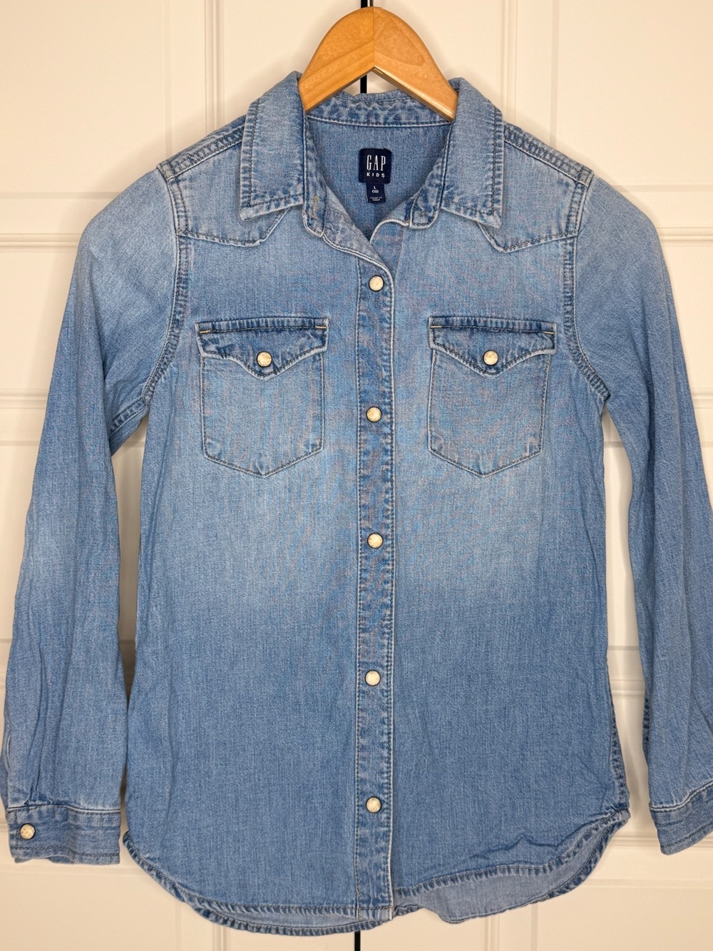 GAP KIDS Light Blue Denim Button-Down Shirt